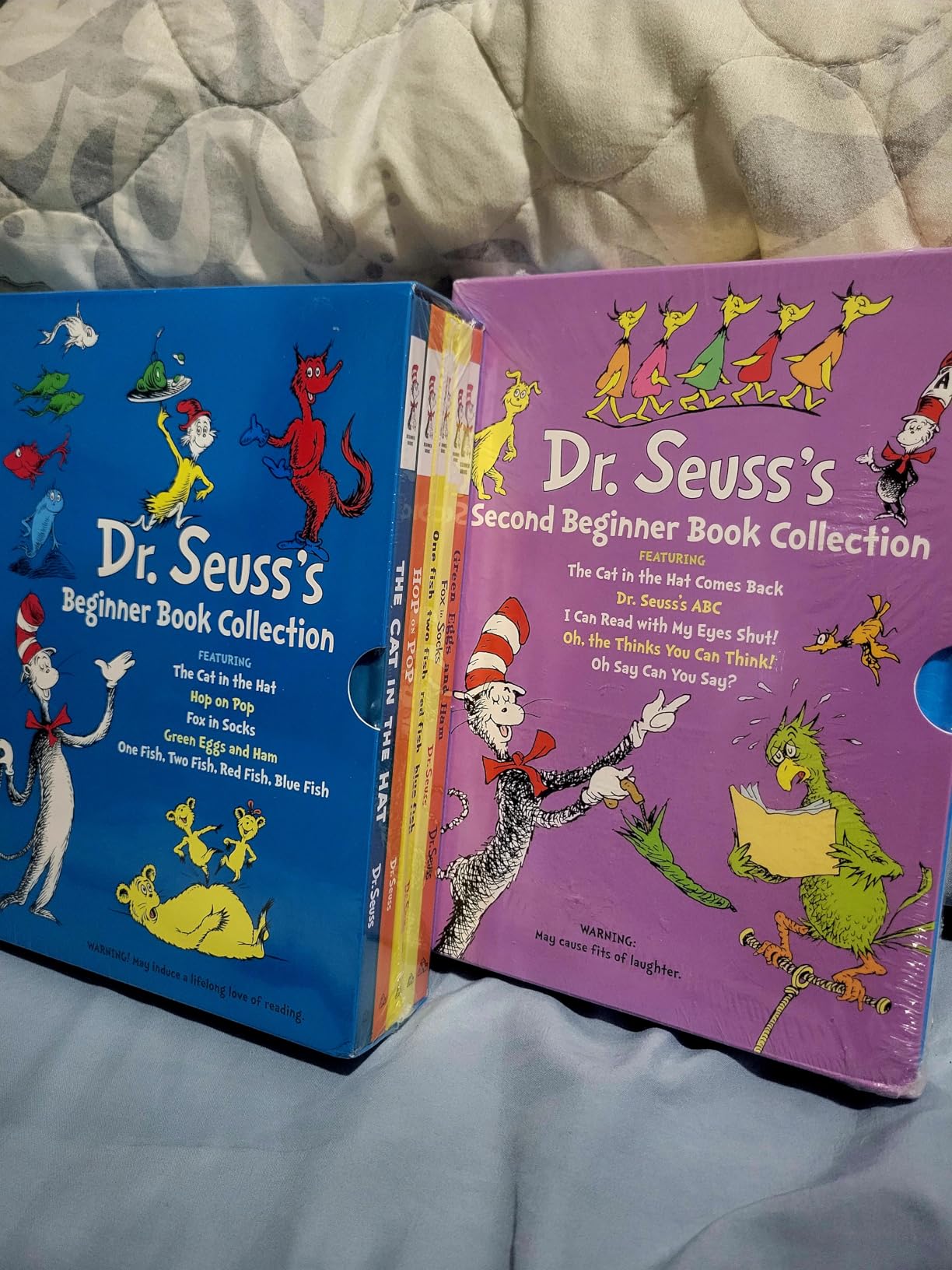Dr. Seuss's Beginner Book Boxed Set Collection: The Cat in the Hat; One Fish Two Fish Red Fish Blue Fish; Green Eggs and Ham; Hop on Pop; Fox in Socks customer photo 1