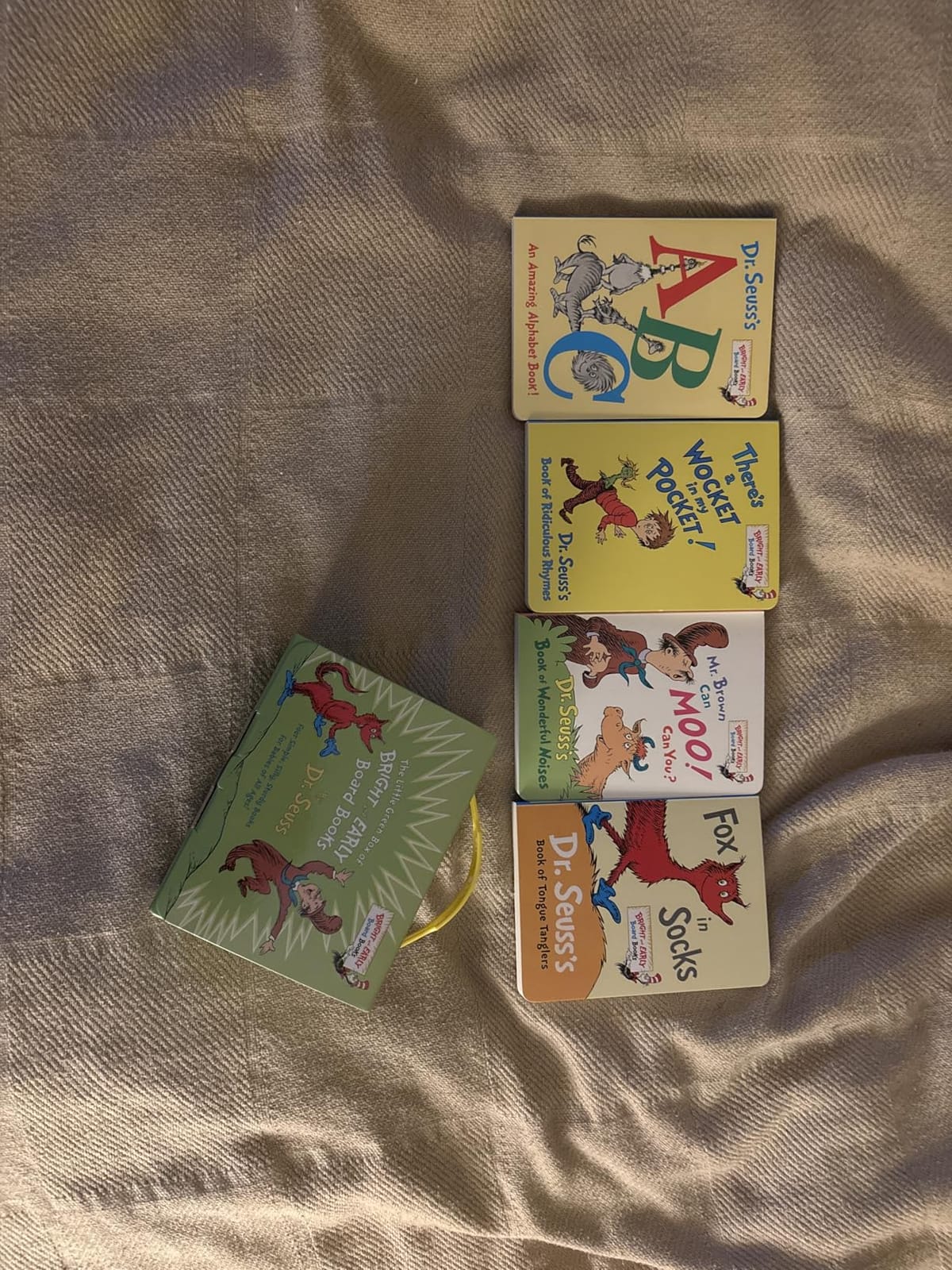 Little Green Boxed Set of Bright and Early Board Books: Fox in Socks; Mr. Brown Can Moo! Can You?; There's a Wocket in My Pocket!; Dr. Seuss's ABC customer photo 1