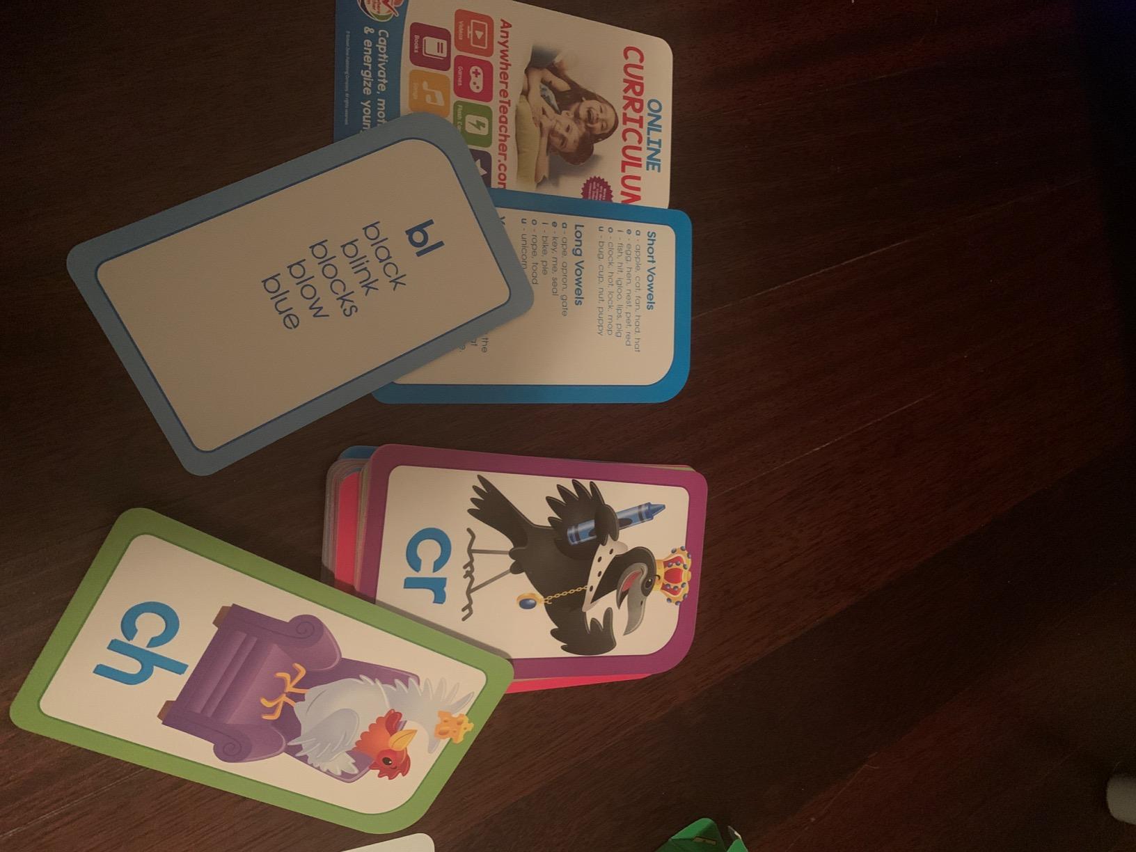 School Zone Phonics Made Easy Flash Cards: 56 Cards, Kindergarten, 1st Grade, 2nd Grade, Early Reading, Short Vowels, Long Vowels, Letter Combinations, Word-Picture Recognition, Ages 6+ customer photo 1