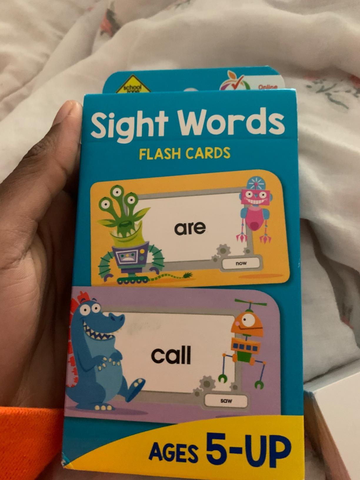 School Zone Sight Words Flash Cards: 56 Cards, Kindergarten, 1st Grade, Phonics, Beginning Reading, Sight Reading, Early-Reading Words, Ages 5+ customer photo 1