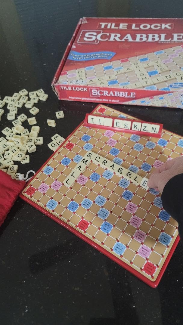 Tile Lock Scrabble Classic Word Game | Premium Quality Letter Tiles with Tile Lock Board | Family Board Game for 2-4 Players Ages 8+ customer photo 1