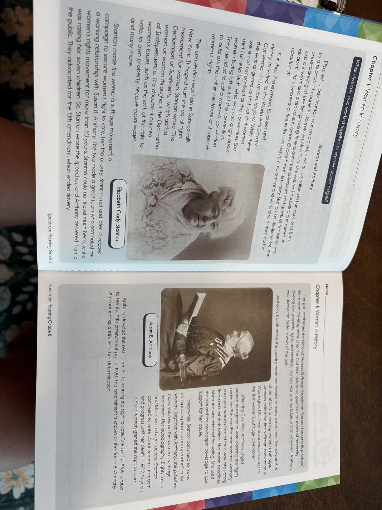 Spectrum Reading Comprehension Grade 8, Ages 13 to 14, 8th Grade Workbooks, Nonfiction and Fiction Passages, Analyzing and Summarizing Story Structure Using Context Clues and Citations - 160 Pages customer photo 1