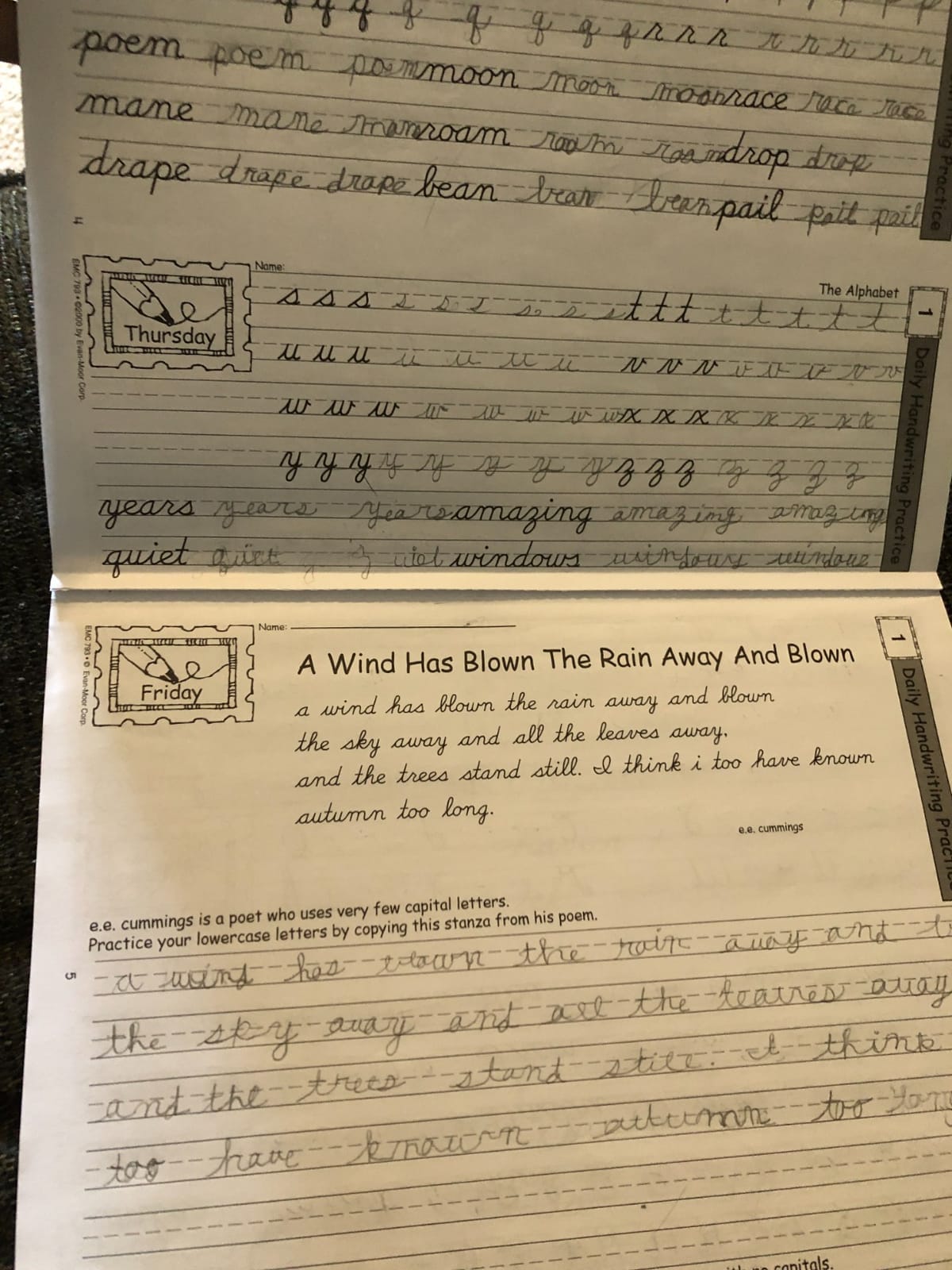 Evan-Moor Daily Handwriting Practice Contemporary Cursive, Kindergarten-Grade 6, Homeschooling and Classroom Resource Workbook, Penmanship, Writing, Letter Placement, Spacing, Alphabet Synonyms customer photo 1