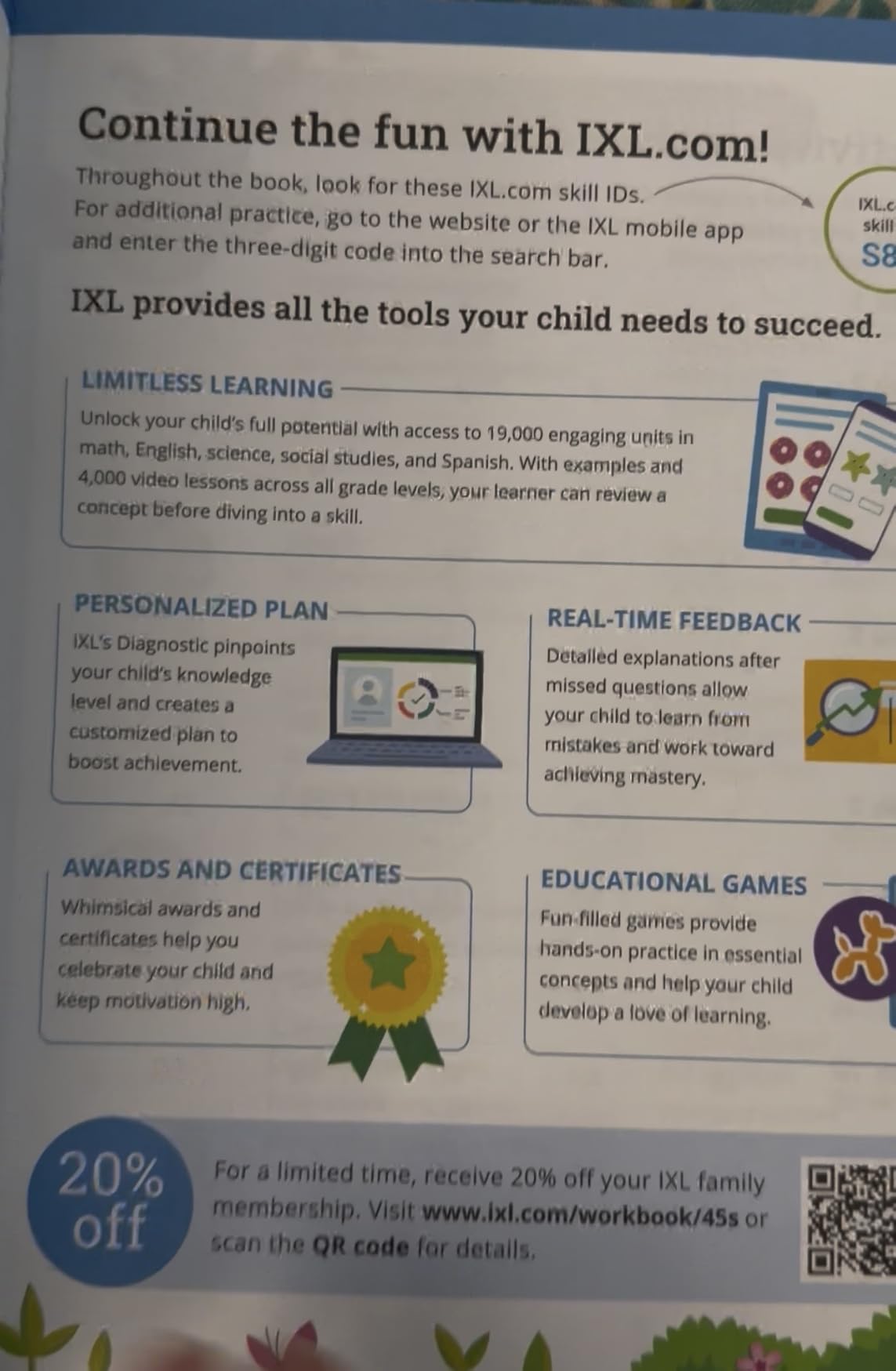 IXL Ultimate Summer Kindergarten to 1st Grade Workbook, Math, Reading Comprehension, Language Arts, Geography, Science, Social Studies, and Writing Practice for Kids (IXL Ultimate Summer Workbooks) customer photo 2