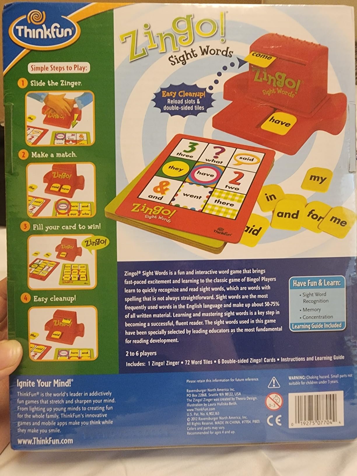ThinkFun Zingo Sight Words Award Winning Early Reading Game for Pre-K to 2nd Grade - Toy of the Year Finalist, A Fun and Educational Game Developed by Educators for Boys and Girls customer photo 2