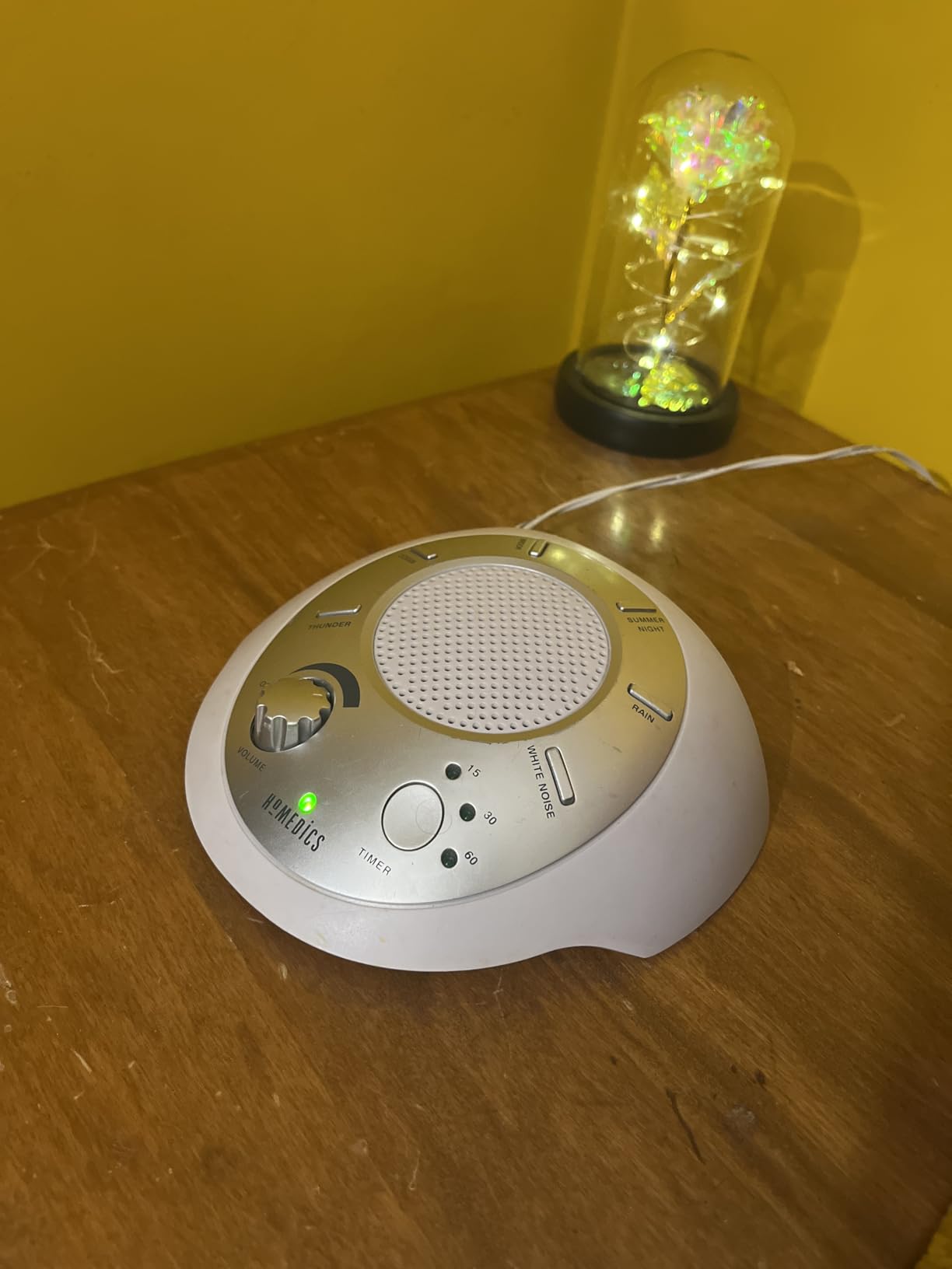Homedics SoundSleep White Noise Sound Machine, Silver | Small Travel Size with 6 Relaxing Nature Sounds, Portable Therapy for Home, Office, Nursery, Auto-Off Timer customer photo 1