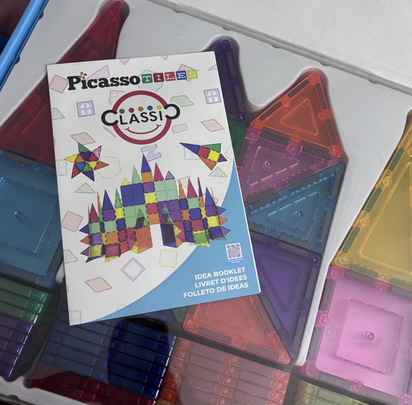 PicassoTiles 100 Piece Magnetic Tiles, Clear 3D Building Blocks for Kids 3+ | No-limit scalable builds, hands-on magnet polarity fun, family group play, quick assemble & store, shape & color recognition customer photo 2