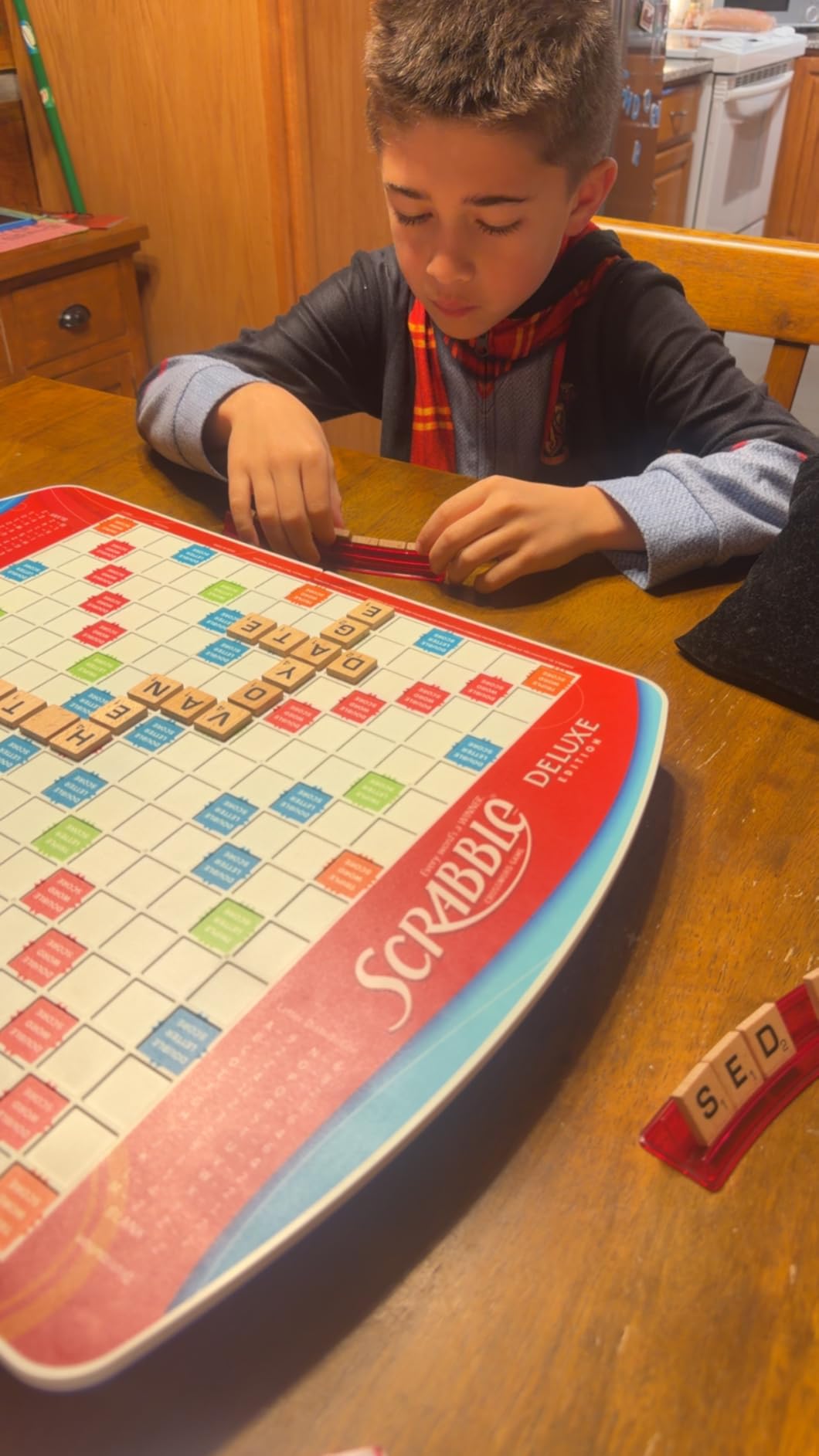 Hasbro Gaming Scrabble Deluxe Edition Board Game, (Amazon Exclusive) customer photo 2
