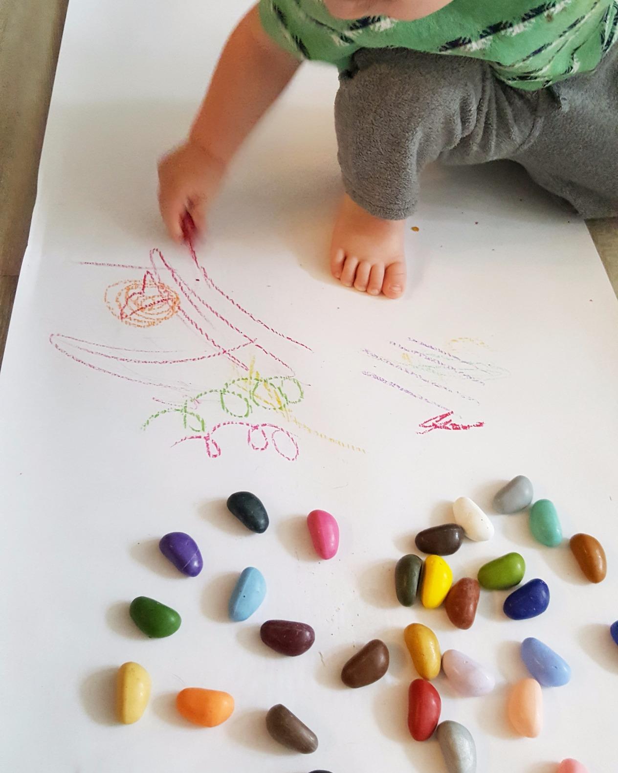 Crayon Rocks, Crayons in a Rock Shape, 32 Count, Tripod Grip Made for Handwriting Development in Kids and Toddlers, Fun & Educational, Creative Activity, Comes in a Muslin Bag - 32 Colors customer photo 2