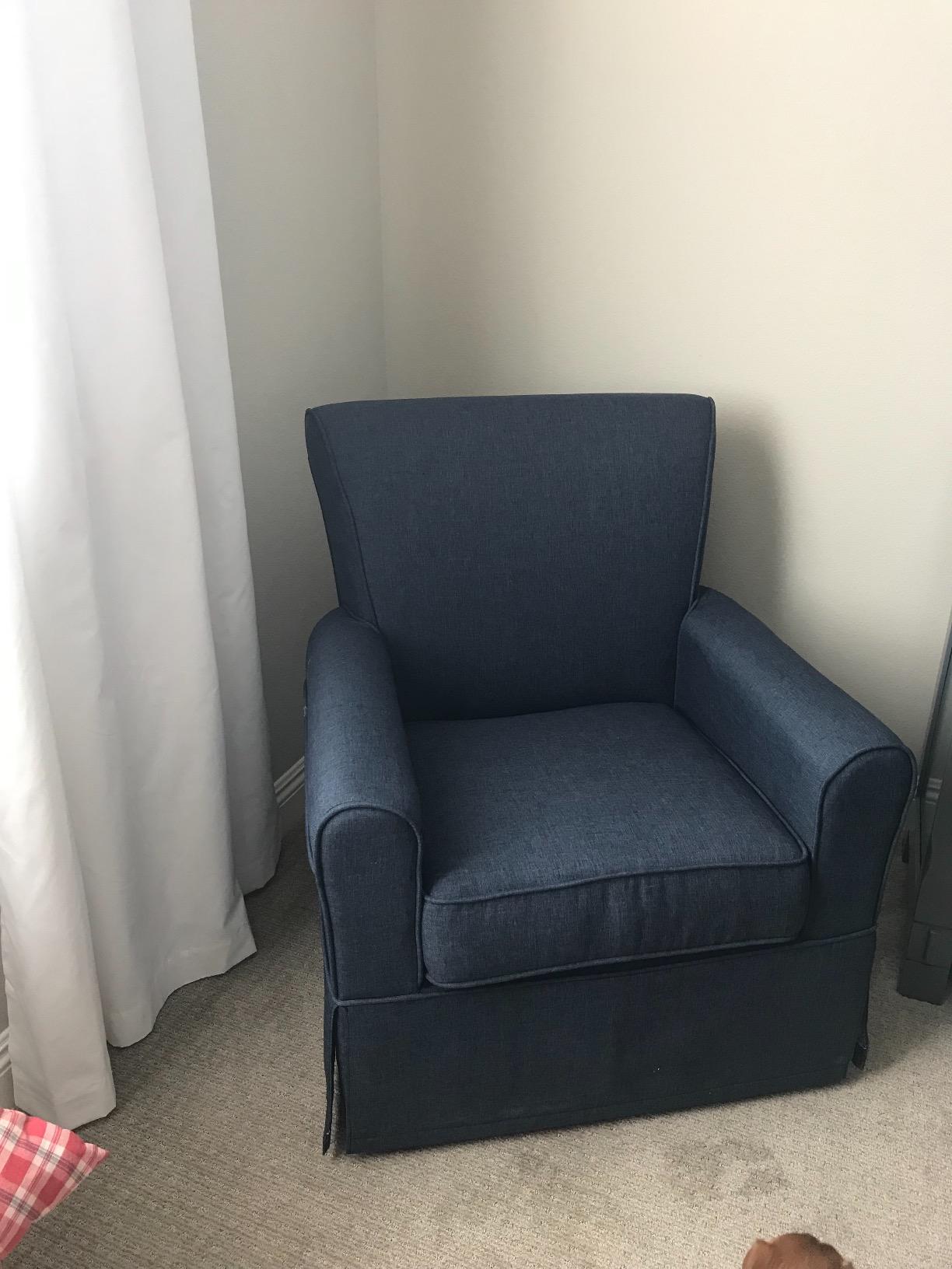 Delta Children Upholstered Glider Swivel Rocker Chair, Sand customer photo 2