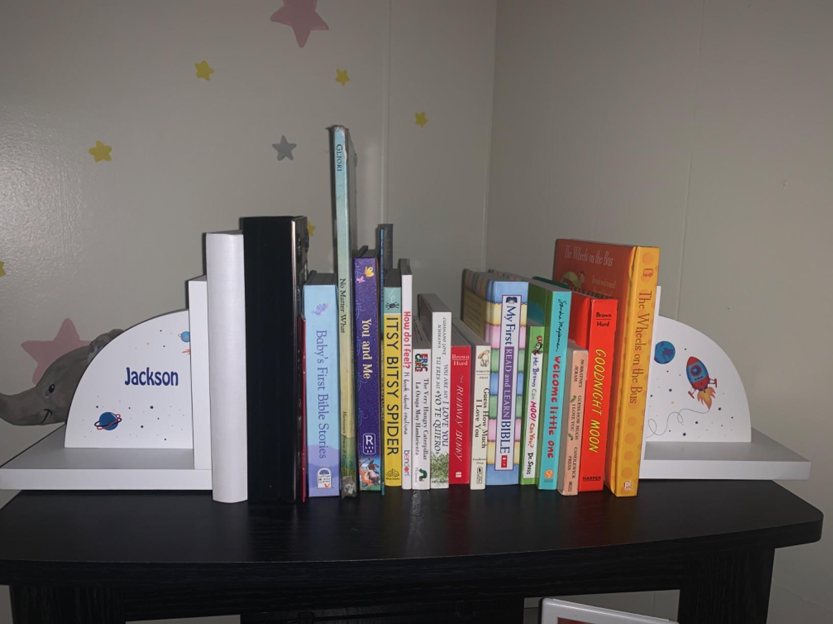 Personalized Bookends for Kids | Bookends White Wood Book Ends for Children's Books (Sports) | Custom Name Book Ends | Nursery & Kids Room Gift customer photo 1