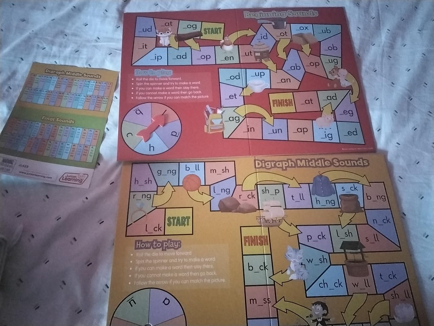 Junior Learning Phonics Board Games Set, 6 Counters, Ages 4-5, Language Skills, Pre K-K customer photo 1