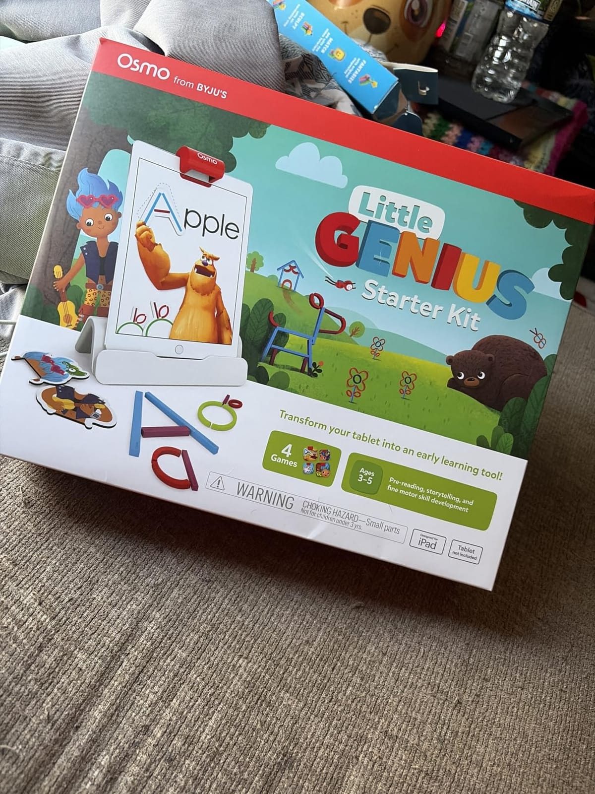 Osmo Little Genius Starter Kit for iPad - Ages 3-5 - Preschool Phonics & Letters - 4 Educational Learning Games - iPad Base Included customer photo 1