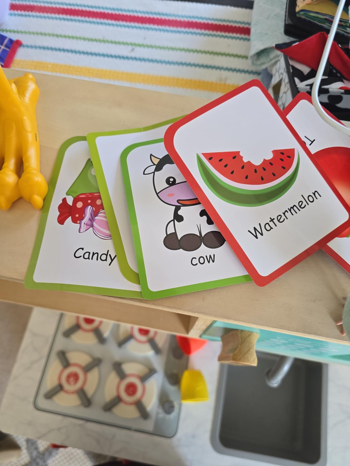 Alphabet Flash Cards for Toddlers: Teach Toddler ABC Letters & Words, 52 Double-Sided Uppercase and Lowercase Letters Cards - Preschool Learning customer photo 1