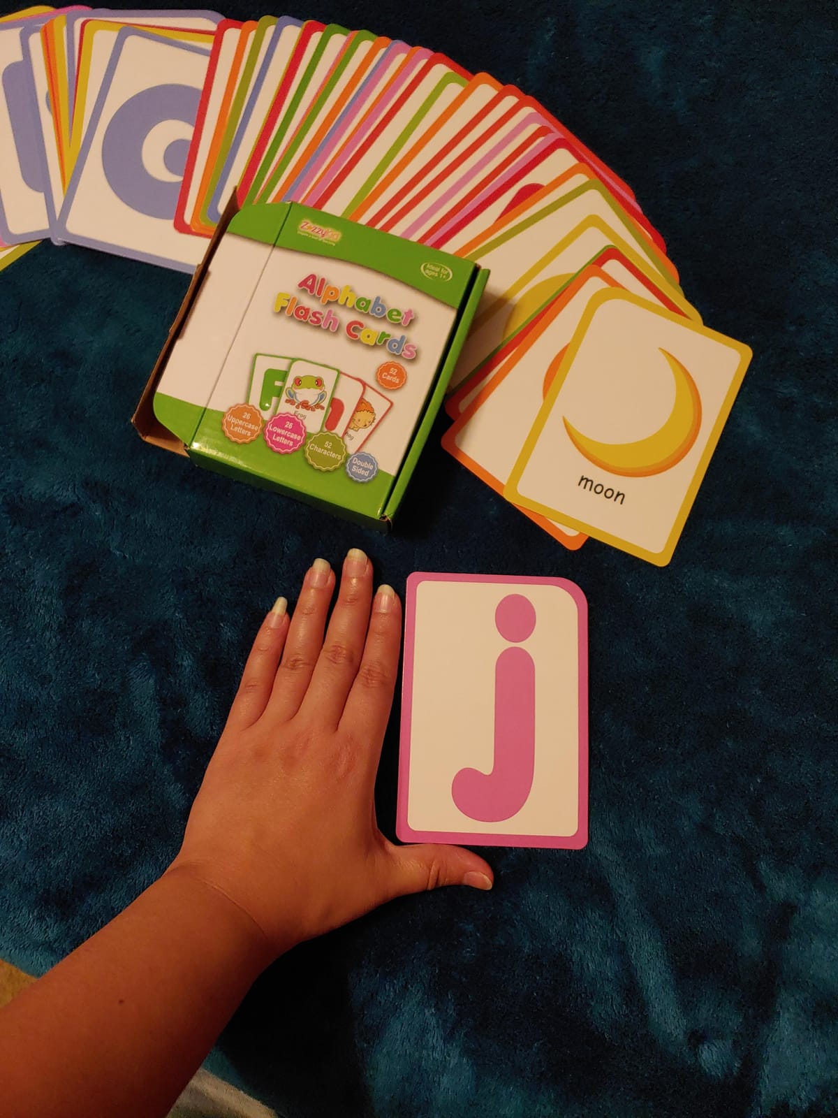 Alphabet Flash Cards for Toddlers: Teach Toddler ABC Letters & Words, 52 Double-Sided Uppercase and Lowercase Letters Cards - Preschool Learning customer photo 2