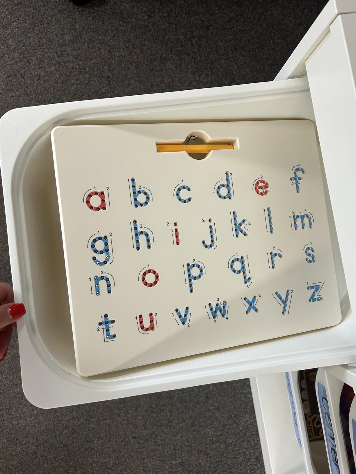 GAMENOTE Magnetic Letter Board Double Sided, ABC Alphabet Tracing Board | 2 in 1 preschool learning toy, uppercase lowercase letters, handwriting practice, educational classroom toy for toddlers kids customer photo 1