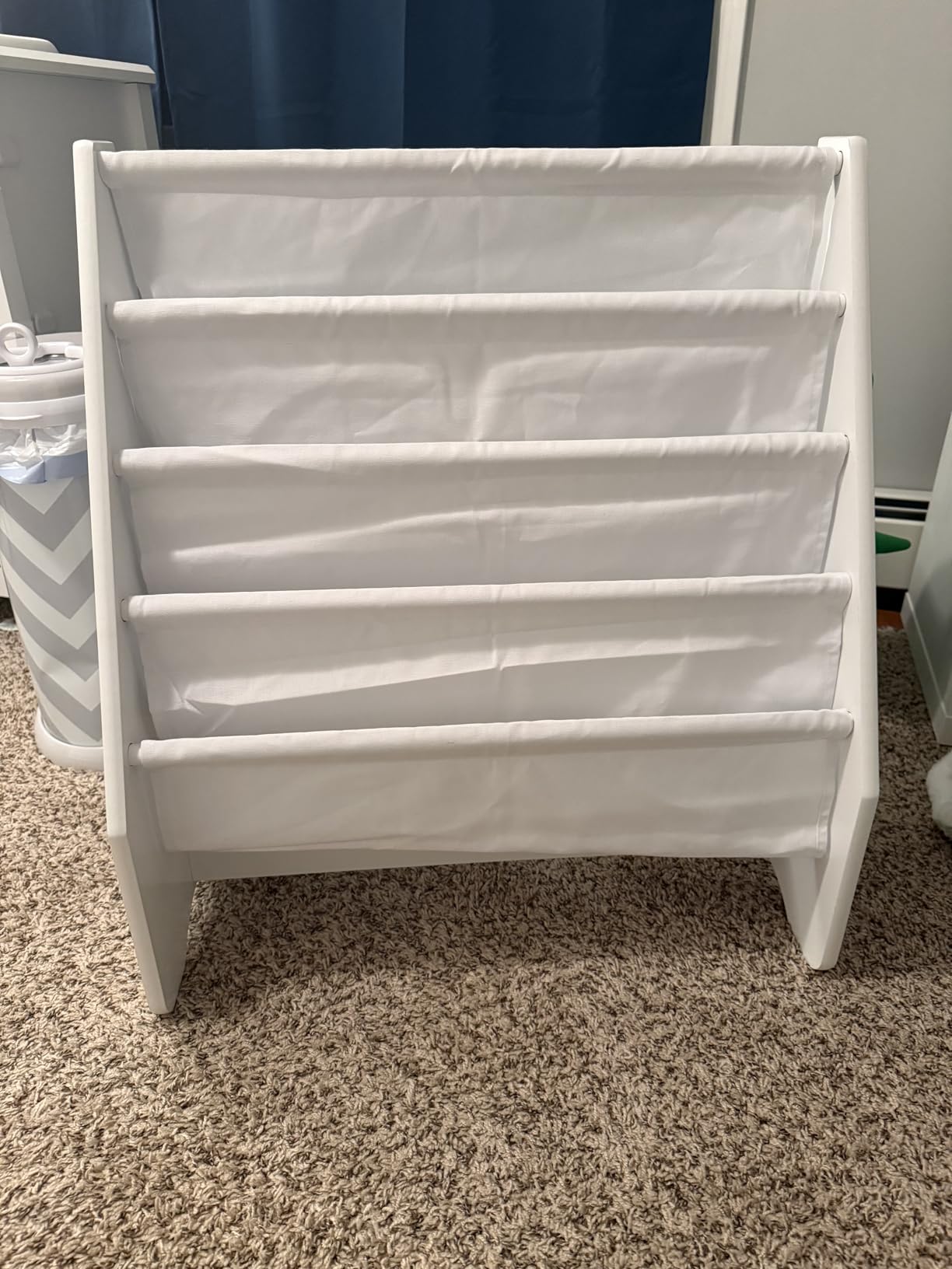 UTEX Kids Bookshelf Storage, Book Shelf for Kids Rooms, 4 Tier Sling Bookshelf for Kids, Toddler, Magazine Book Rack, Children Book Organizer, White customer photo 1