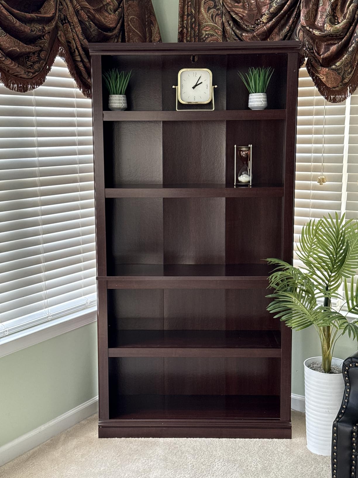 Sauder 5 Tier Book Shelf Wooden Bookcase Multipurpose Bookshelf for Home Office, Living Room, in Vintage Oak customer photo 1