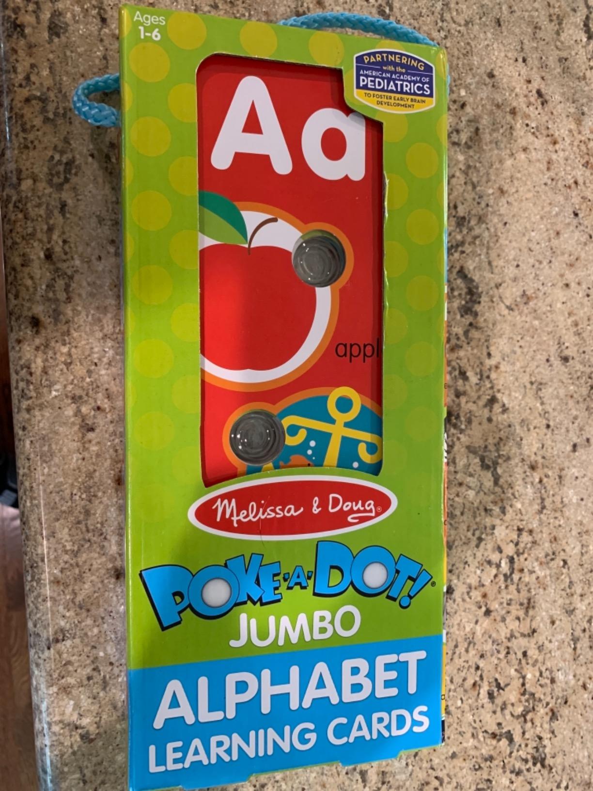 Melissa & Doug Poke-a-Dot! Alphabet Jumbo Learning Cards, 13 Double Sided Interactive ABC Flash Cards, Educational Activities for Toddlers and Preschoolers, Ages 1+ customer photo 1