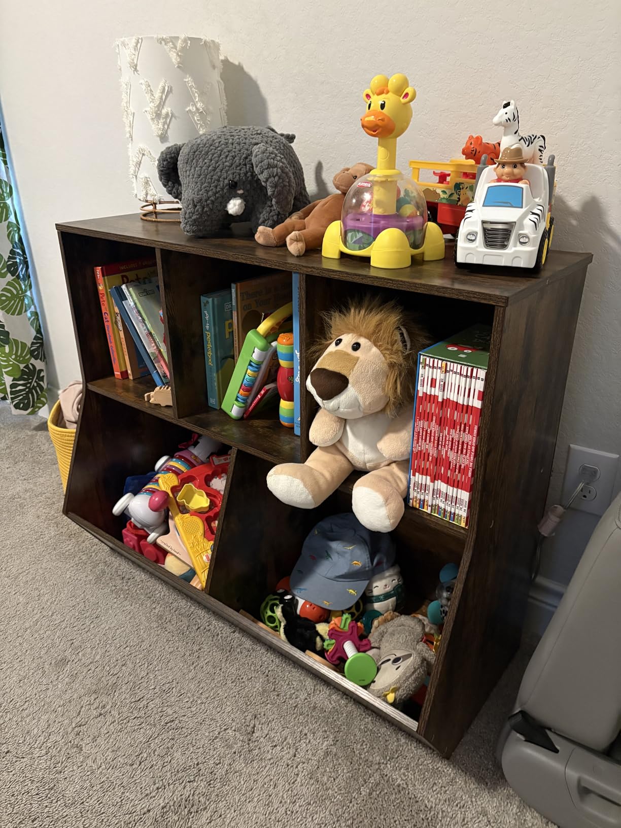 HOOBRO Kids Bookshelf, Bookcase Footboard, Toy Storage Cubby, Children's Toy Shelf, 35.4