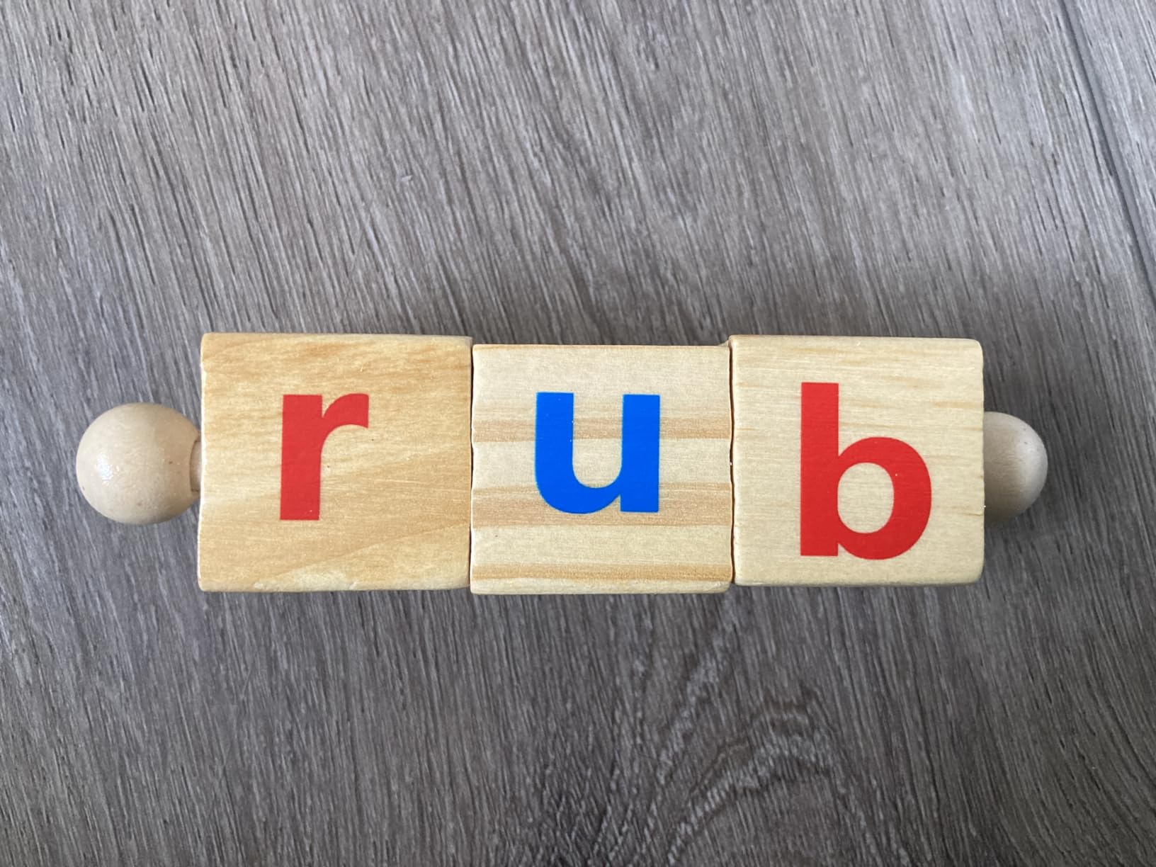 Coogam Wooden Reading Blocks Short Vowel Rods Spelling Games, Flash Cards Turning Rotating Letter Puzzle for Kids, Site Words Montessori Spinning Alphabet Learning Toy for Preschool Boys Girls customer photo 2