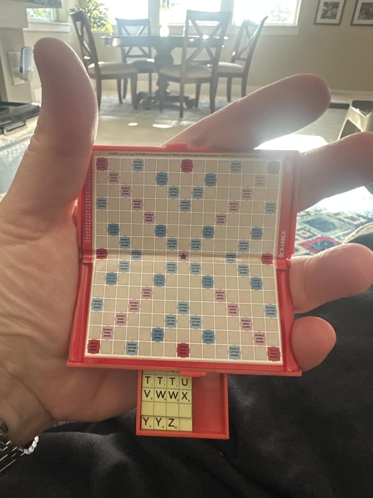 World's Smallest Scrabble, Miniature Magnetic Board, 98 Letters, 5 Blank Tiles & Portable Case, Family Game, Classic Scrabble Game, Perfect for Stocking Stuffers, Easter Gifts, Party Favors, Ages 8+ customer photo 2
