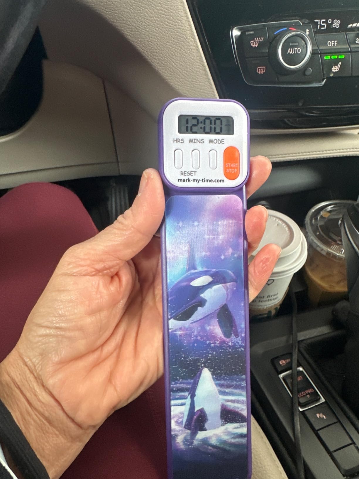 Mark-My-Time Digital Bookmark and Kids' Reading Timer, Orcas | Digital reading timer and bookmark, gift for book lovers, whoopie cushion book mark, kids book marks for boys customer photo 1