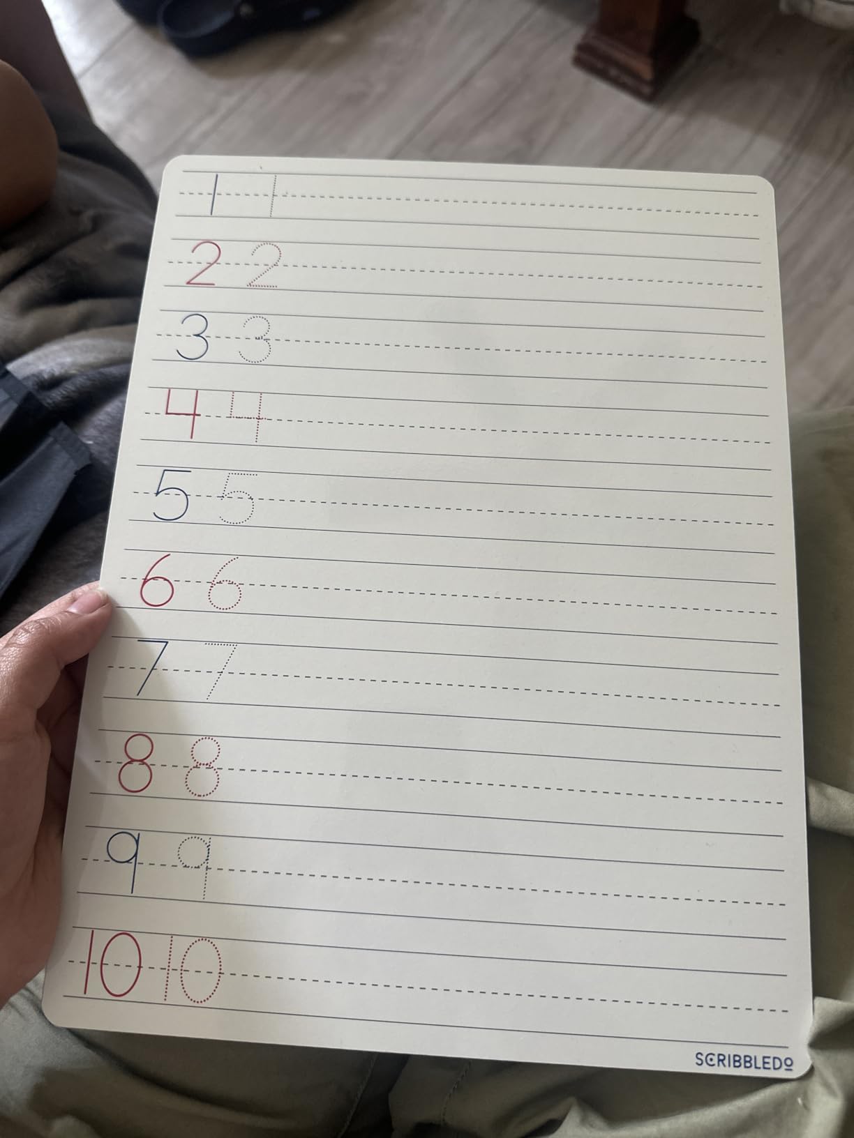 Scribbledo Alphabet Tracing Whiteboard, Dry Erase Lapboard 9x12 | Double Sided, Dotted Guided Letters and Numbers, Reusable Easy Clean Crisp Surface, Homeschool & Classroom Ready Ages 3 to 5 customer photo 2