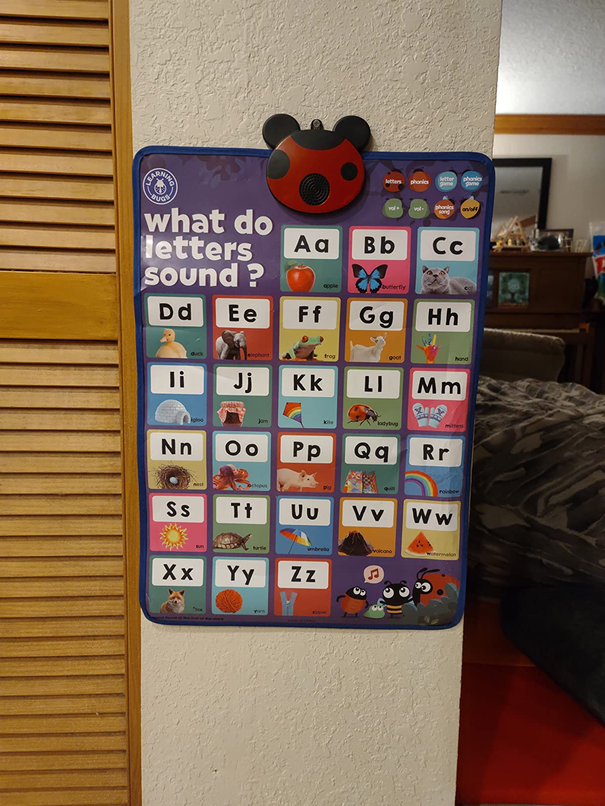 LEARNING BUGS Press to Learn Phonics, Interactive Letters and Sounds Talking Poster, Preschool & Kindergarten Learn to Read, Ages 3+ customer photo 1