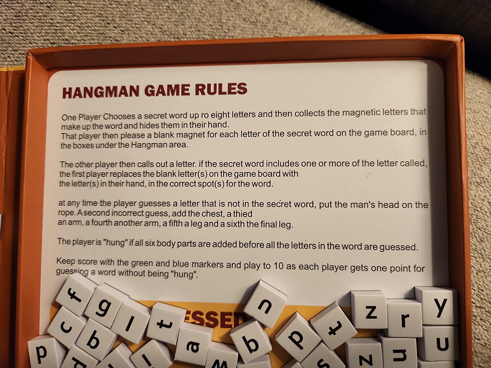 TRAVOFUN Magnetic Hangman Game | Travel Games for Kids Ages 4-8 | Reusable letters make this hangman game for kids a 2-player spelling activity for car rides, flights, and quiet time. customer photo 1