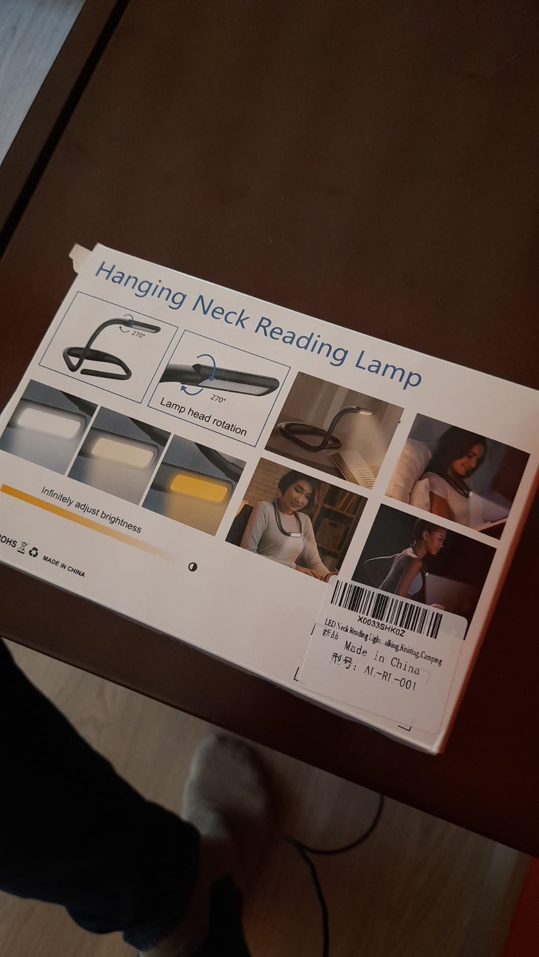 LED Neck Reading Light for Books: 3 Color Adjustable Bendable Arms | Adjustable Brightness customer photo 1
