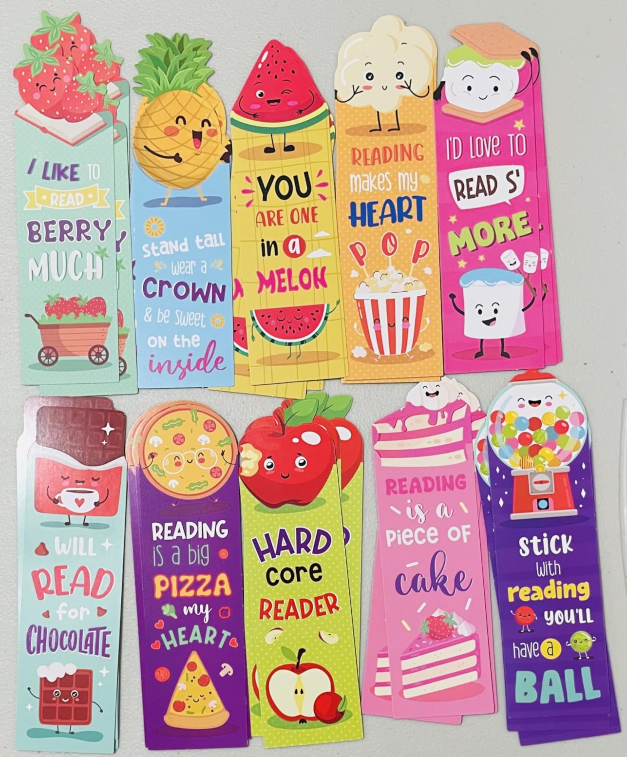 30 Pcs Scented Bookmarks for Kids, Fruit Food 10 Styles | Assorted Designs Scratch and Sniff, Fruit Food Theme Sayings for Students, Teens, Food Lovers, Bulk Reading Reward Gifts customer photo 1