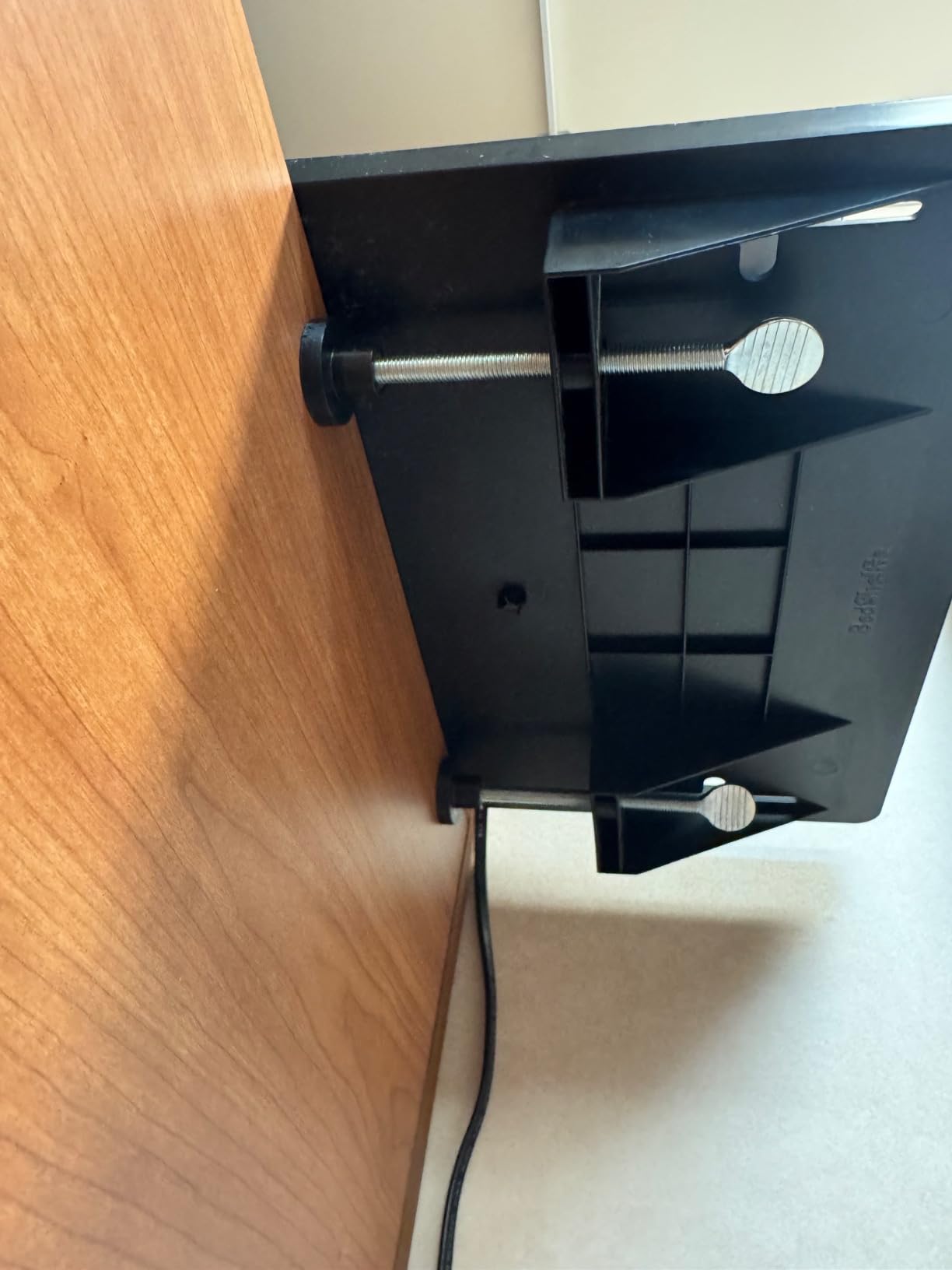 BedShelfie Bedside Shelf for Dorm Room - Cable Catch, White | Clip on Floating Desk Tray, Bed Side Table customer photo 1