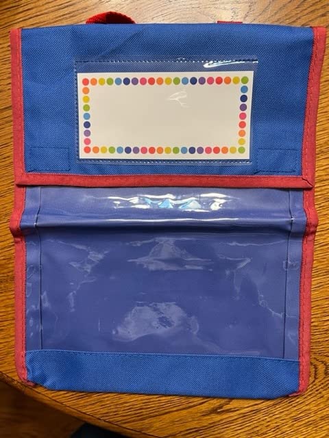 EAMAY Book Pouches for Kids, Clear Pocket Reading Bags for Classroom - Send Home Books and Homework in Book Buddies Bags - Stitched-On Handle, Colorful (10