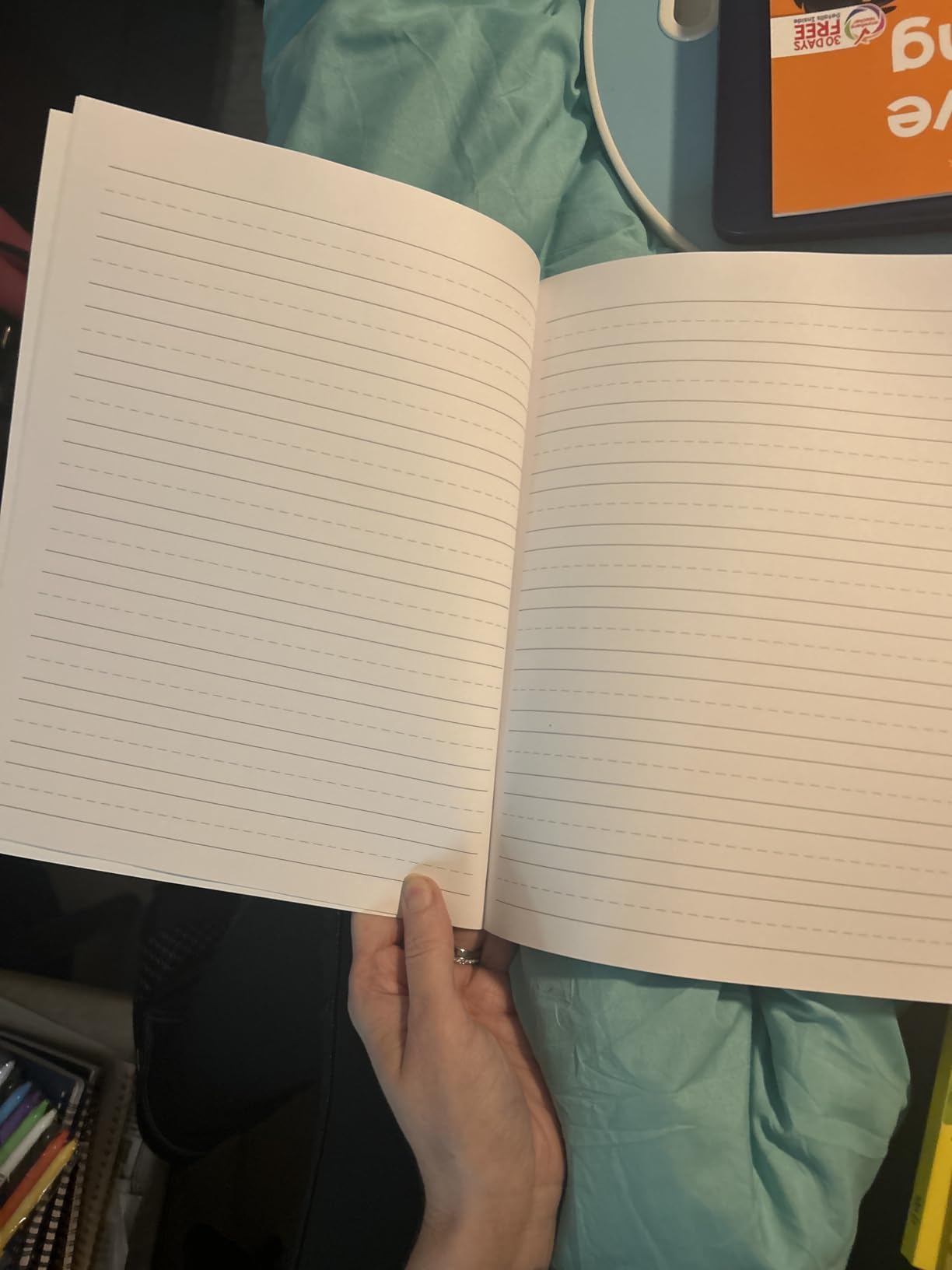 Handwriting Practice Paper: 120 Pages, Blank Dotted lined Paper For Students Learning to Write Letters customer photo 2
