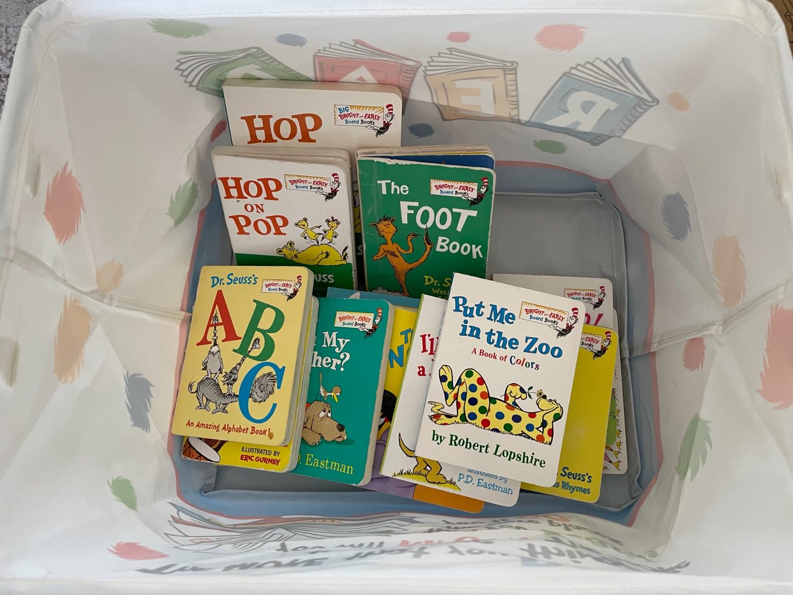 Clastyle Collapsible Back to School Reading Book Storage Basket Dr Quotes Book Organizer for Nursery Room Classroom Library Rectangle Kindergarten Daycare Clothes Toys Storage Bin customer photo 1