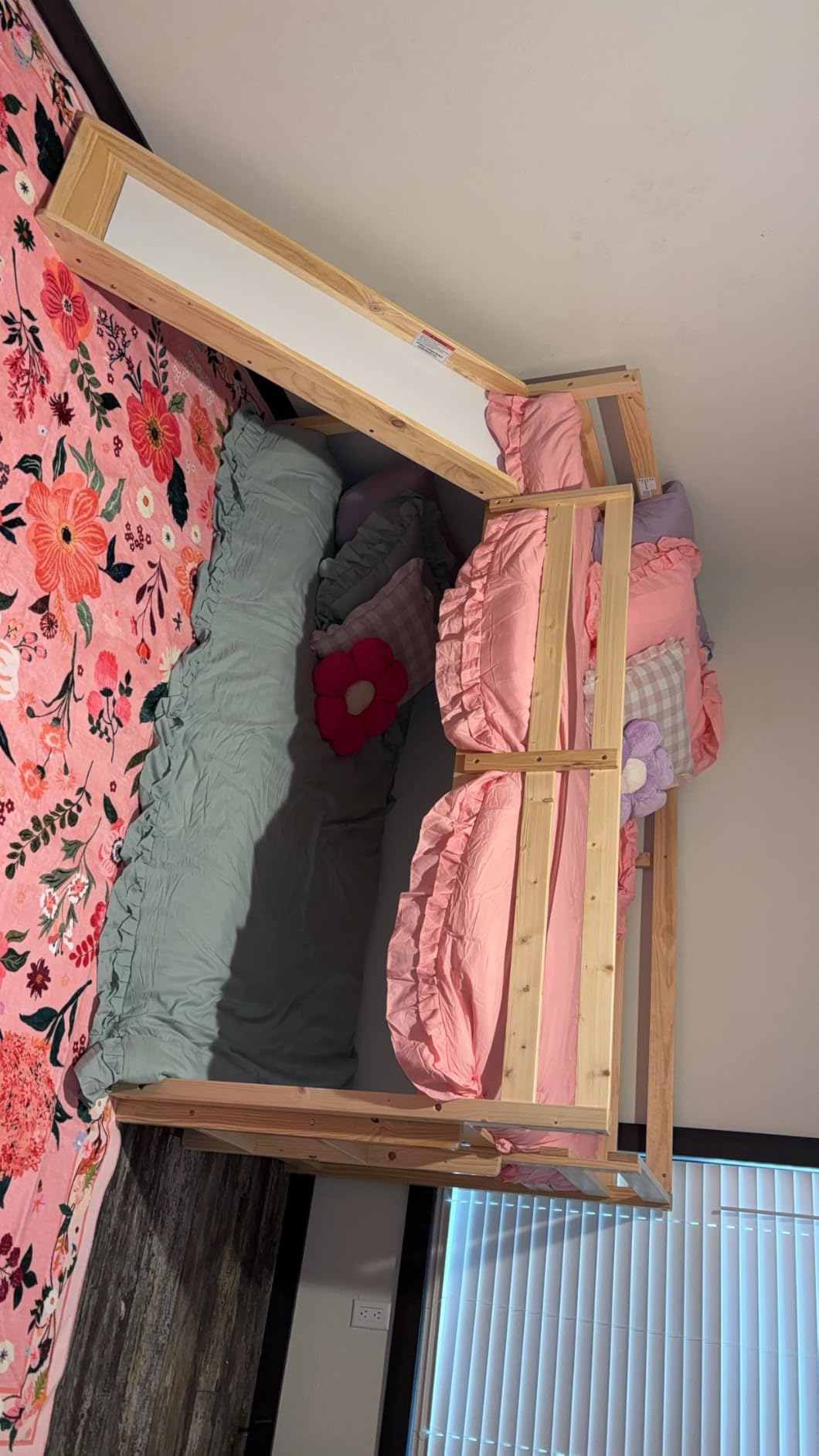 TOLEAD OLEAD Low Bunk Bed with Slide, Floor Loft Bed with Climbing Ladder, Wood Twin Bunk Bed Frame with Full Guardrails & Storage Space for Kids Toddler customer photo 1