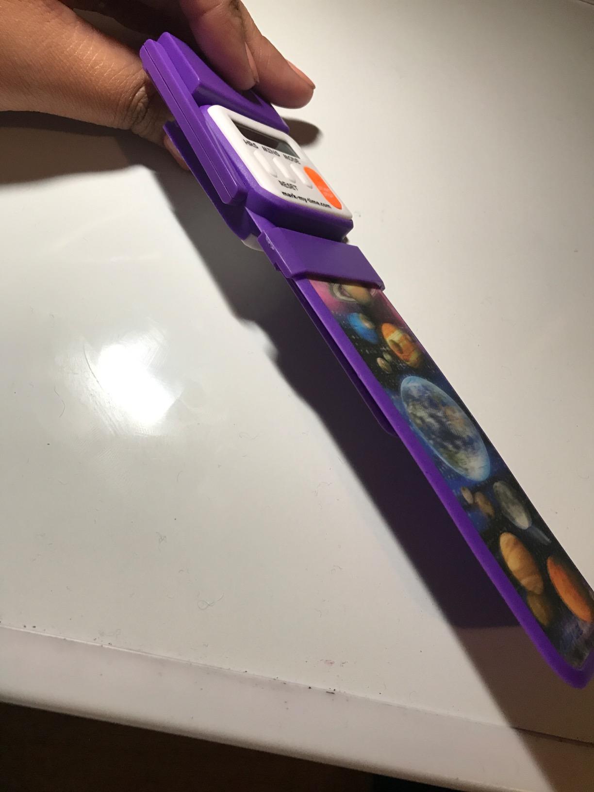Mark-My-Time Digital Bookmark and LED Book Light | Built-in timer, for kids tracking reading time, flashlight book, 3d flip snow wolf/tiger, timed bookmark, automatic bookmark customer photo 2