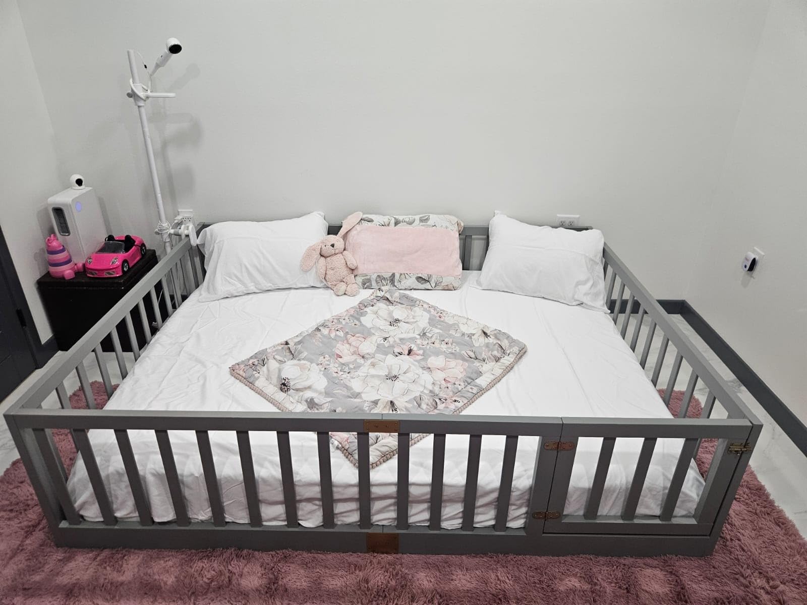 Tatub Twin Montessori Floor Bed with High Rails, Solid Wood Montessori Bed Frame for Kids, Door Can Install Left and Right, Twin-Nature customer photo 2