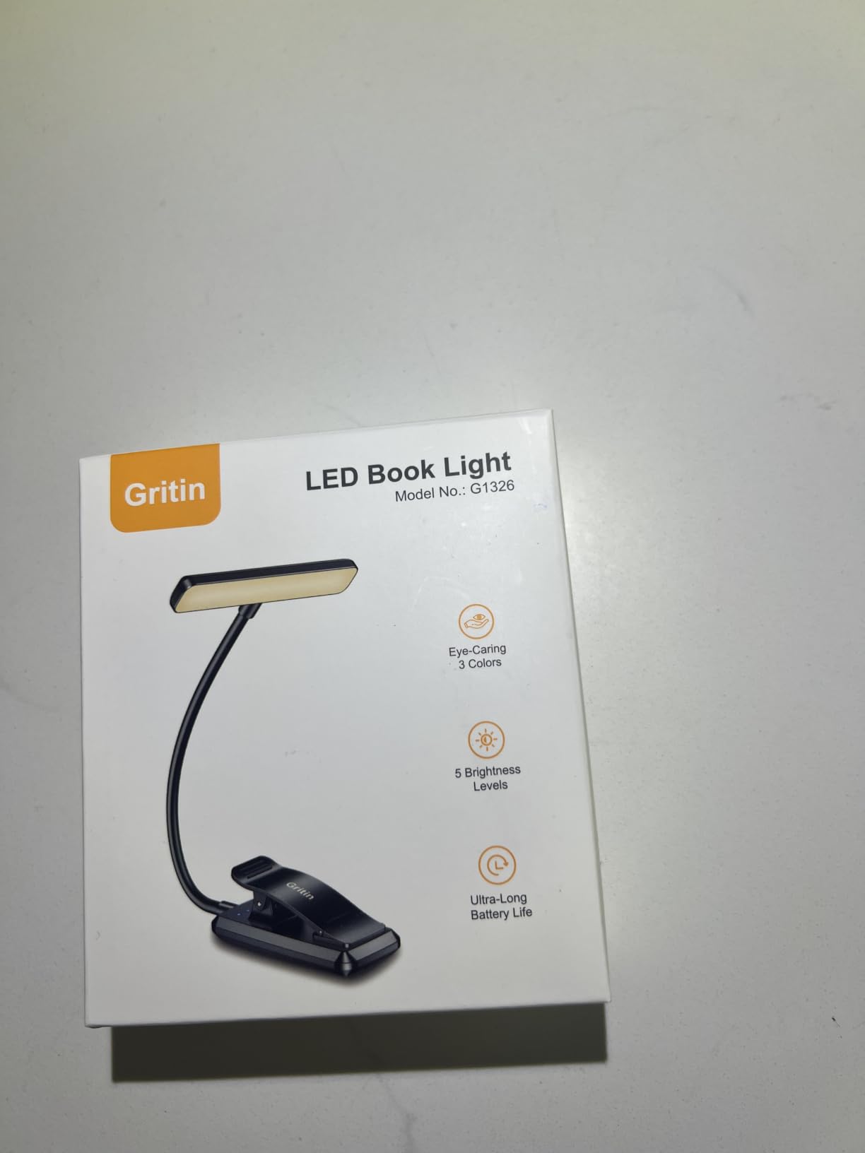 Gritin 19 LED Rechargeable Book Light for Reading in Bed | Eye Caring 3 Color Temps, Stepless Dimming Brightness, Memory Function, 90 Hrs Runtime Lightweight Clip on Light for Book Lovers customer photo 2