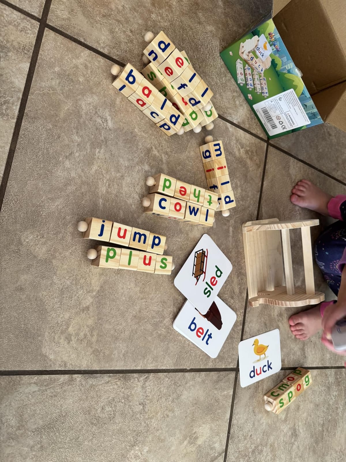 Montessori Educational Toy, Learning Activities Gift for Kid 3-6 Year | Wooden Reading Blocks Toys, Learning Activities for Preschool Kindergarten, Turning Rotating Matching Flash Card Games customer photo 1