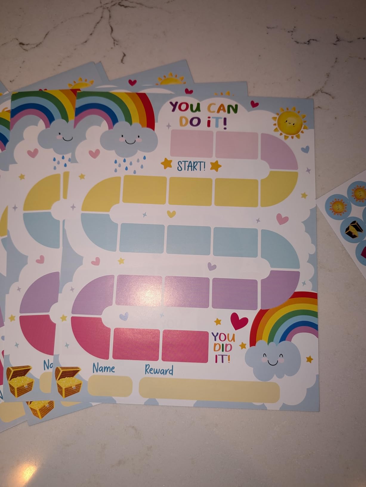 20 Rainbow Reward Chart with 432 Round Stickers, Incentive Behavior Chart for Kids at Home Classroom, Kids Routine Daily Chore Sticker Chart-B16 customer photo 2