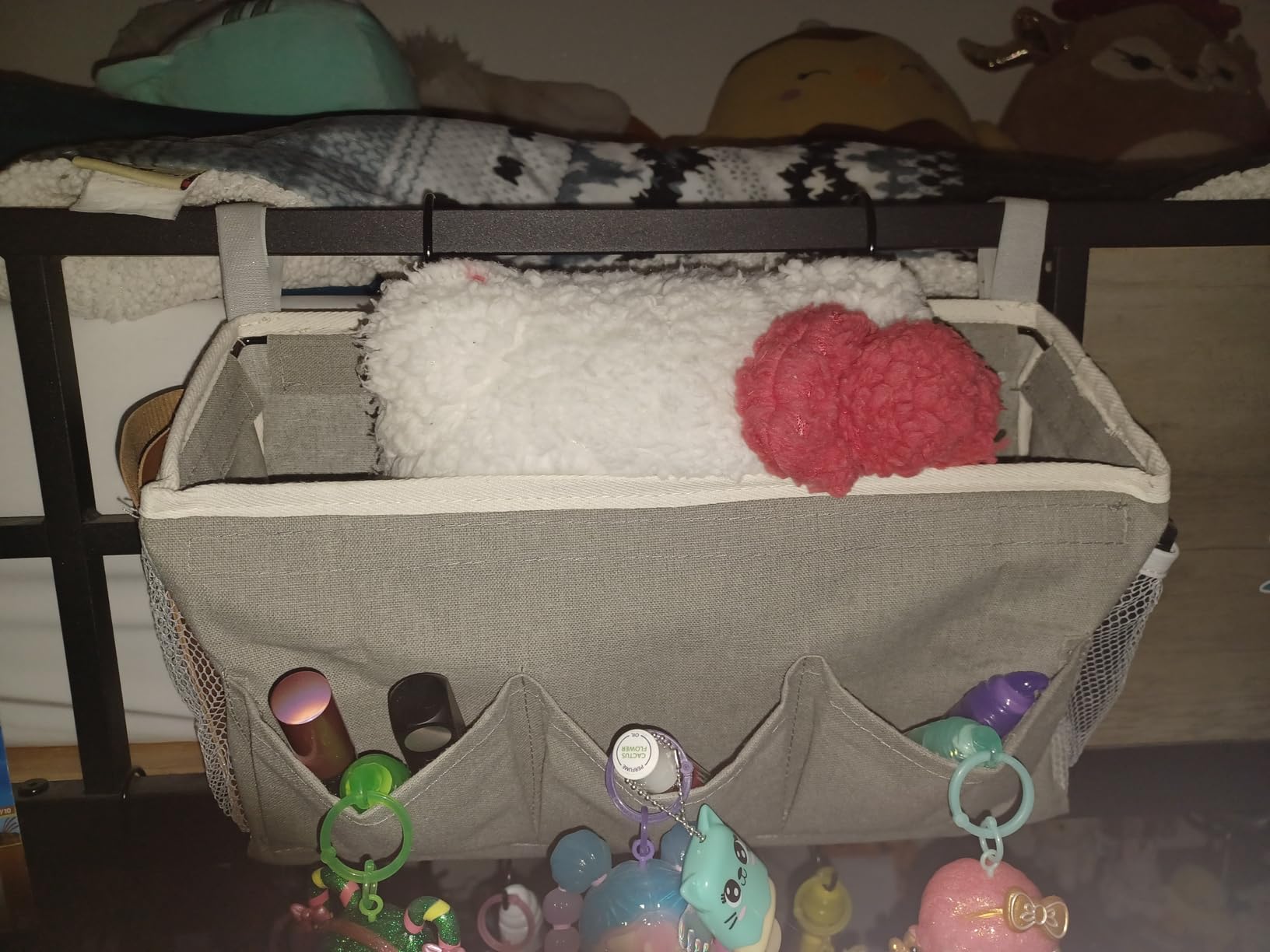 Lilithye Bedside Caddy, Bedside Storage Bag Hanging Organizer for Bunk Bed | Bed Caddy with Fixed Straps and Water Bottle Holder customer photo 2