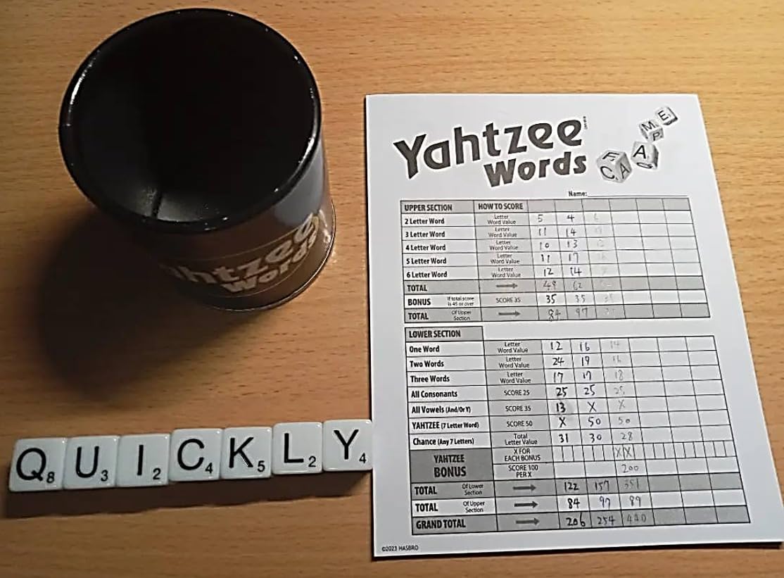 Winning Moves Yahtzee Words, Family Word Game Version of Yahtzee | with Dice Cup, 2 or More Players, Ages 8+ customer photo 1