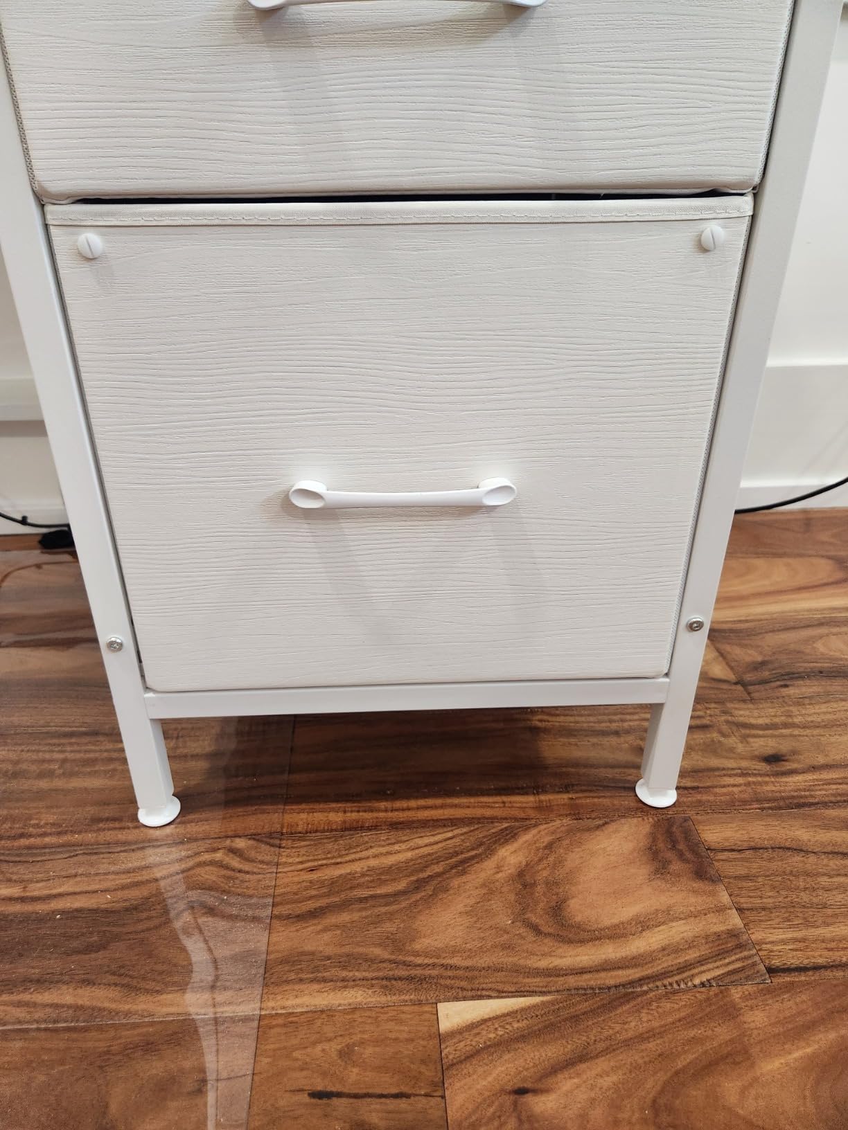 Lufeiya White Desk with File Drawers Cabinet, 47 Inch Reversible Computer Desk with Fabric Filing Cabinet for Bedroom Small Space Home Office, Modern Writing Table PC Desks, White customer photo 2