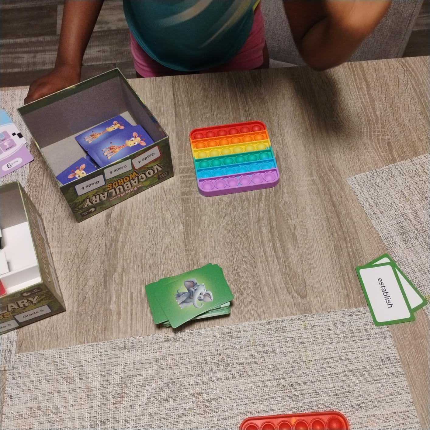 The Fidget Game Vocabulary Words, Flash Card Game, Grade 4-6, Ages 9-12 | Develop Communication and Reading Comprehension Skills, Fidget Mats, Learning Guide & PDF Workbook Included customer photo 1