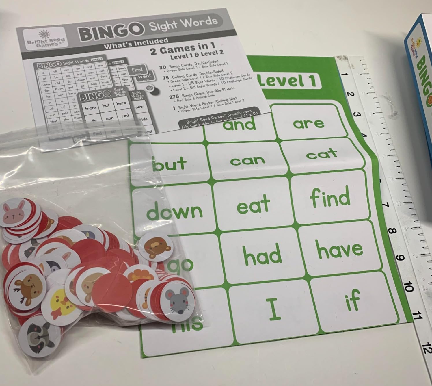 Bright Seed Sight Words Bingo Game, Learn to Read - Level 1 & 2 | Kindergarten Reading Skills, Laminated for Repeated Use, Fun Family & Classroom Game, Supports Early Reading Success customer photo 2