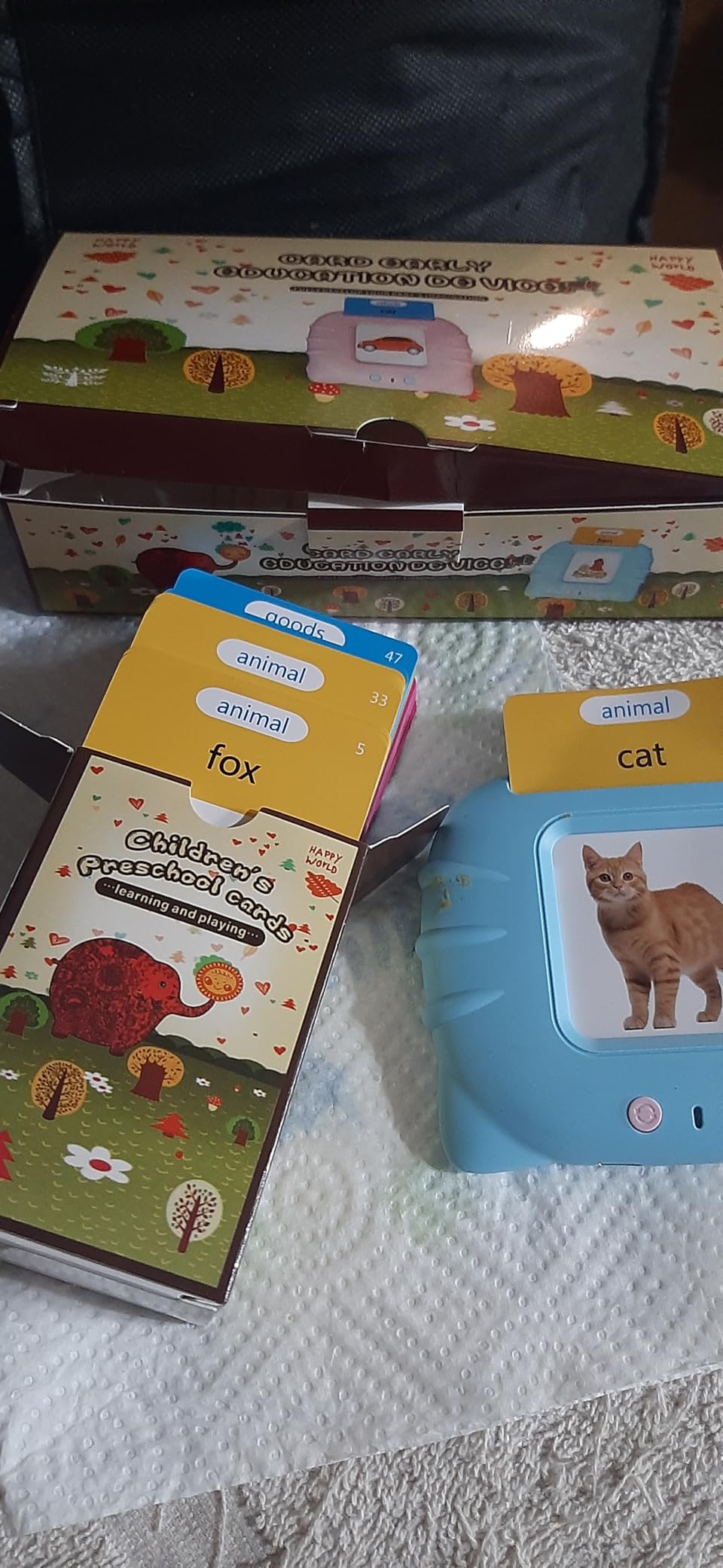 Airbition Talking Flash Cards for Toddlers Ages 1-4, 224 Words English Blue | Montessori Language Learning Toys with 224 Words, Pocket Speech Therapy Toys, Sensory Learning Kit, Educational Toys for Kids customer photo 1
