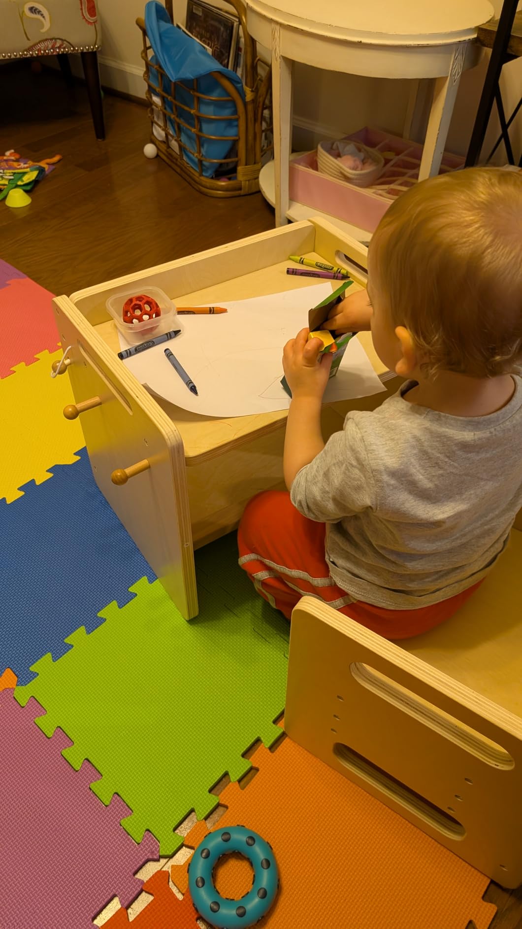 Montessori Weaning Table and Chair Set, Adjustable Wooden for Toddlers customer photo 1