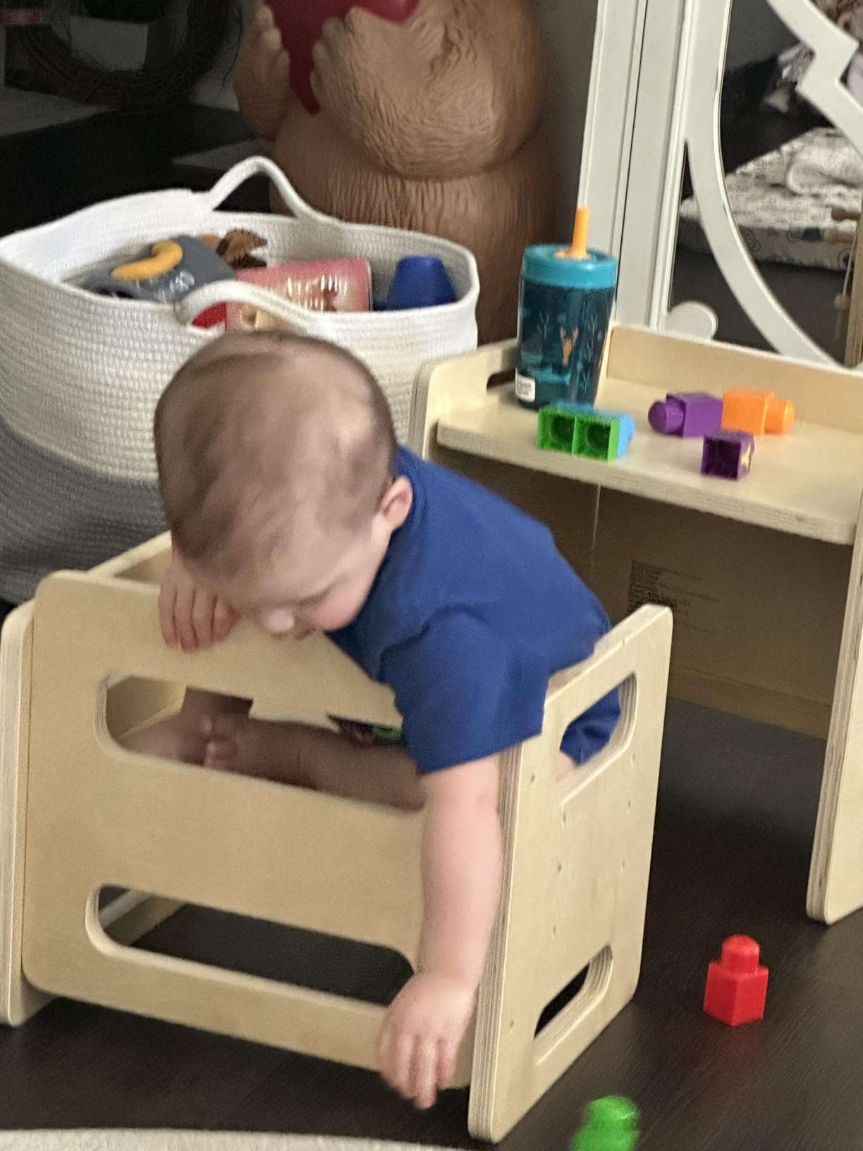 Montessori Weaning Table and Chair Set, Adjustable Wooden for Toddlers customer photo 2